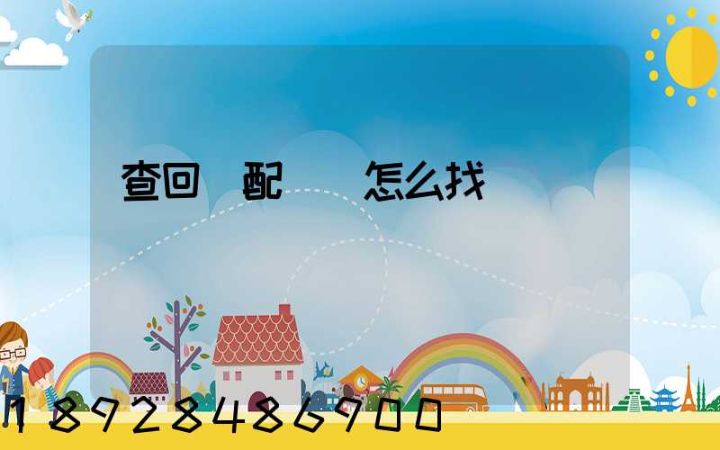 查回頭配貨車怎么找