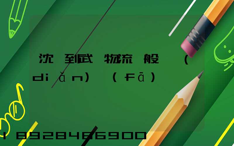 沈陽到武漢物流一般幾點(diǎn)發(fā)車