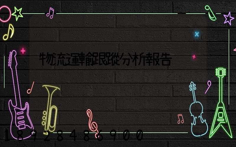 物流運輸跟蹤分析報告